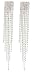 Silvertone 4.5 Inch Chandelier with Tassels and Stones Clip on Earrings (E-1064)