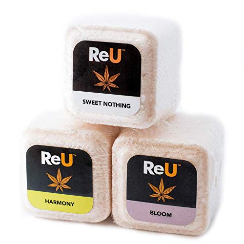Bath Bomb Cube by ReU - 100MG Organic Hemp Seed Oil with Pure
