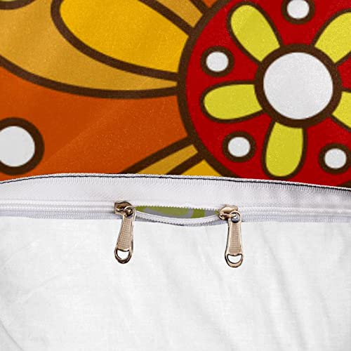 Housse de couette douce lit simple et taies d'oreiller orange