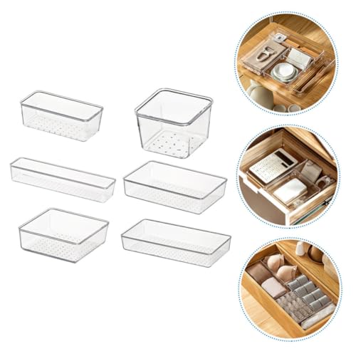 Boîtes de rangement transparentes lot de 6 bacs modulables