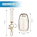 Rislobx Key Fob Cover Fit for Chevy Key, Car Key Case Protector for Volt Bolt Spark Equinox Traverse Trax (4 Buttons White)