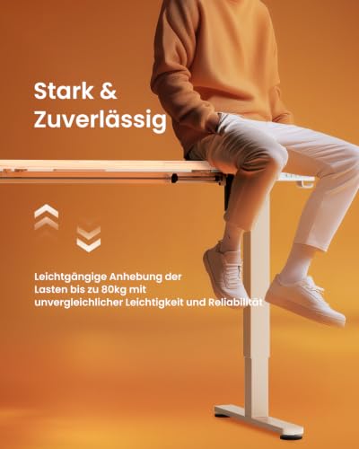 ErGear Höhenverstellbarer Schreibtisch 120x60cm 4-Speicher geteilte Platte – Ansicht 5