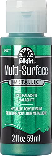Image of FolkArt Multi-Surface Metallic Paint in Assorted Colors (2 oz), Metallic Malachite