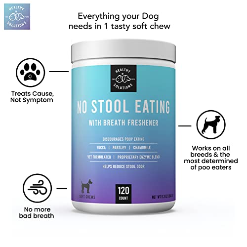 Coprophagia Treatment For Dogs - Prevent Dog From Eating Poop - Stop Eating Poop For Dogs, Stool Eating Deterrent - 120 Soft Chews Enhanced With Breath Freshener, Enzymes, & Probiotics - Made In Usa #TOP1