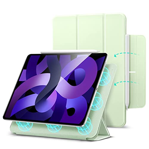 ESR for iPad Air 11 Inch Case M2 2024, iPad Air 6th/5th/4th Gen (2022/2020), Powerful Magnetic Attachment, Slim Trifold Stand Case, Supports Pencil Pro&Pencil(USB-C), Durable Protection, Light Green