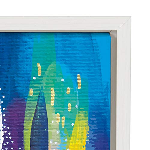 Image of Kate and Laurel Sylvie EV Bright Brush Strokes 033 Framed Canvas Wall Art By Jessi Raulet of Ettavee, 18x24 White, Abstract Modern Art for Wall