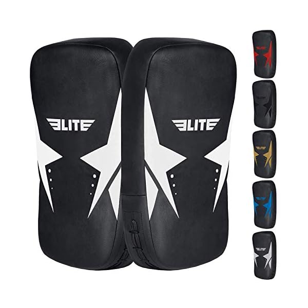 Elite-Sports-Muay-Thai-Kickboxing-Pads-MMA-Knee-and-Elbow-Target-Kicking-Strike-Shield-Pair-for-Martial-Arts Elite Sports 2 Pcs Muay Thai Kickboxing Pads MMA Knee and Elbow Target Kicking Strike Shield Pair for Martial Arts (White)