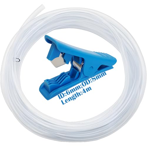 CESFONJER Tubo PVC, Tubo Transparente Flexible, 6mm (diámetro Interior) x 8mm (diámetro Exterior), Manguera Transparente, Con 1 cortador de tubos (4 Metros)
