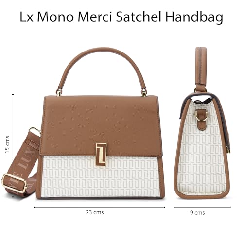 Image of Lavie Luxe Women's Monogram Merci Satchel Handbag | Satchel Bag for Work | Ladies Purse | Stylish Shoulder Bag | Gift For Women