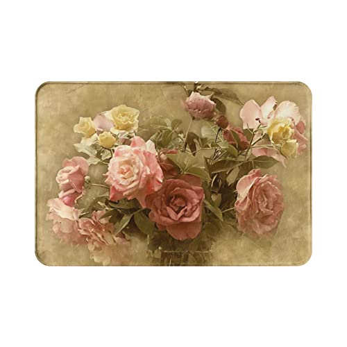456 Zerbini Shabby Chic Rosa Morbida Tappeto Asciugapassi Lavaggio Zerbino Personalizzabile Tappeto Ingresso per Ingresso, Bagno, Corridoio, 40X60Cm