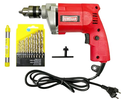 Inditrust Dumdaar TR Red 10mm Electric Drill Machine with13pcs HSS 1 masonry bit Drill Bits
