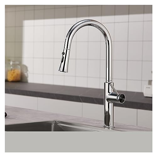 Robinet de cuisine de luxe au design contemporain et finitions chrome éclatant pour évier