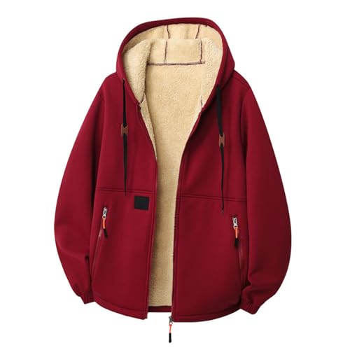 Veste à capuche doublée en polaire homme pour le camping d'hiver