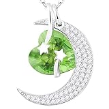 Peridot Necklace for Women Birthday Gifts Mom Wife I Love You to the Moon and Back Jewelry August Bi