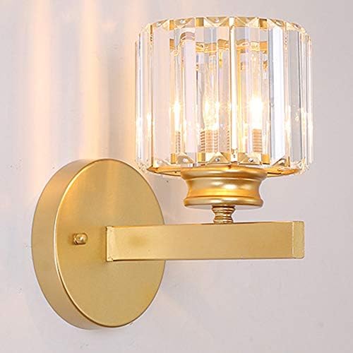 Crystal Wall Lights Sconce Modern Crystal Lights Decorative Wall Lighting Bedside Lamp Wall Sconce Home Lighting Glass Lampshade for Living Room Corridor Lamp E27 Wall Lighting Fixtures (Golden)