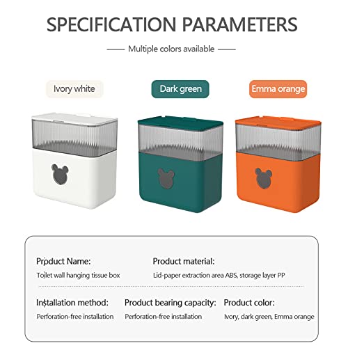 LucaSng Dispenser di carta da parete per asciugamani, rotolo di carta con contenitore per cosmetici, per ufficio, bagno, cucina e ristorante, asciugamani usa e getta da appendere alla parete (verde)