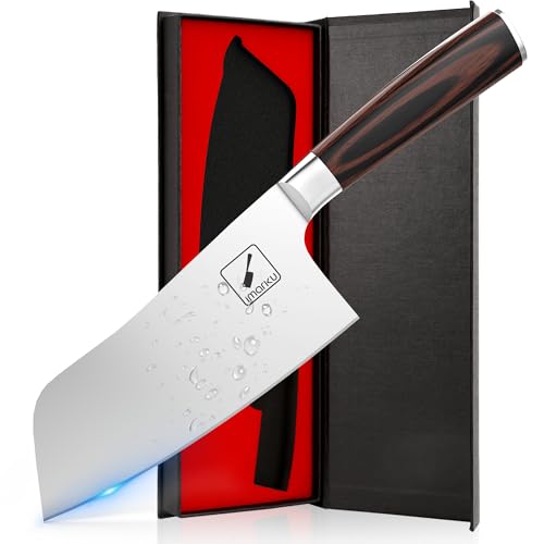 imarku 7 Inch Meat Cleaver Knife,Japanese SUS440A High Carbon Stainless Steel Butcher Knife with Ergonomic Handle,Ultra Sharp Vegetable Kitchen Knife for Home,Christmas Gifts for Men and Wom