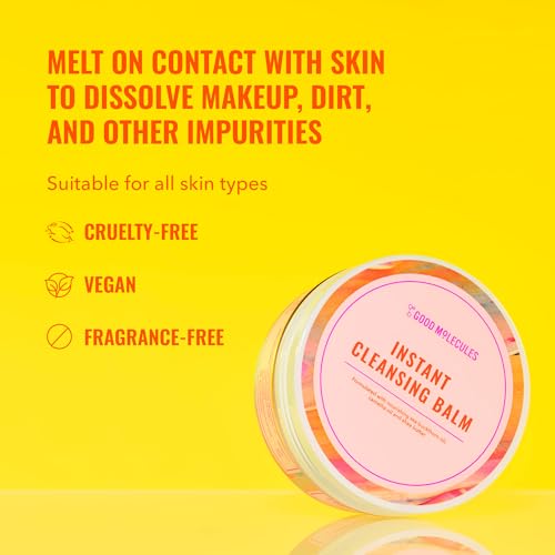 Good Molecules Instant Cleansing Balm - Face Cleanser and Makeup Remover with Shea Butter and Sea Buckthorn to Hydrate - Skin Care for Face and Eyes