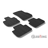 Individuelle Passform Gledring 0498 Satz Gummimatten BMW X3 (G01) 11/2017-(T Profil 4-teilig + Montage-Clips), Black, Set of 4
