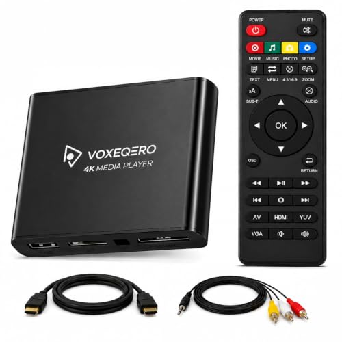 4K Media Player for TV, USB SD Playback, HDMI AV Output, Auto Resume