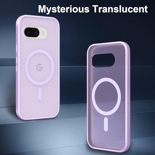 Image of X-level for Google Pixel 9A Case Compatible with MagSafe, Military Grade Drop Protection,Slim Translucent Matte Back Cover Shockproof Anti-Scratch Magnetic for Google Pixel 9A Phone Case,Purple