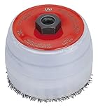 Cepillo de control alambre trenzado, diam. 125, rosca M14, acero gris 0,8mm