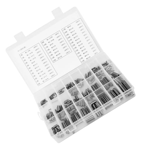 Schlitzfedern,Spannhülsen,Spannstifte Edelstahl,Ing Spannstifte,Rostie Spannstifte 6 X 24,Laufstifte Schlitz-Hardware-Stifte,Zubehör-Kit,Bit 280-Teiliges Edelstahl-Federspannstift-Set M1,5,M2,M3,M4,M5
