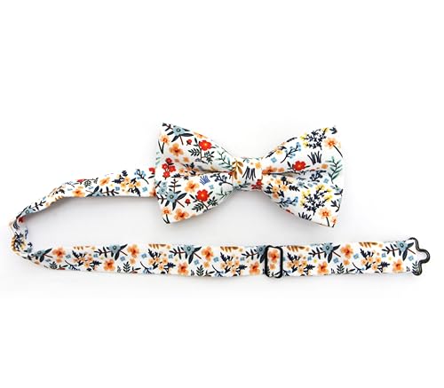 Image of Colorful Fun Pattern Pre-Tied Bow Tie Mens Floral Space Adjustable Bowtie