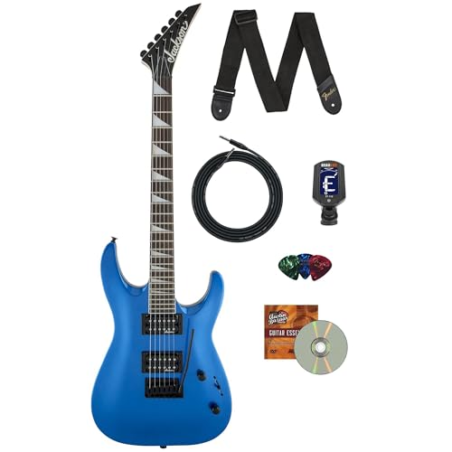 Jackson JS Series Dinky Arch Top JS22 DKA Electric Guitar - Metallic Blue Bundle with Cable, Tuner, Strap, Picks, and Austin Bazaar Instructional DVD