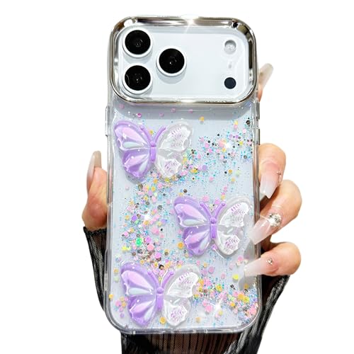 CrazyLemon �K�� iPhone 14 Plus / 15 Plus �P�[�X �N���A ���� ���킢�� ������� 3D �p�[�v�� ���X �L���L�� �X�p���R�[�� �f�U�C�� �A�C�t�H�� 14�v���X/15�v���X �p�� �X�}�z�P�[�X ���^ �y�� ���� PC 