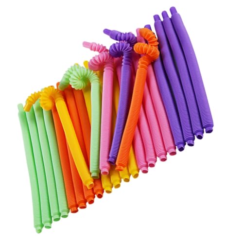 30 pitillos coloridos flexibles para beber 19 cm miniatura 7