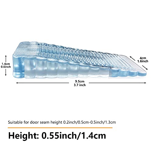 Oksdown 4 Pack Clear Rubber Door Stopper Wedge Sturdy Door Stop Stackable Anti Slip Heavy Duty Silicone Transparent Doorstop For Floor Patio #TOP1