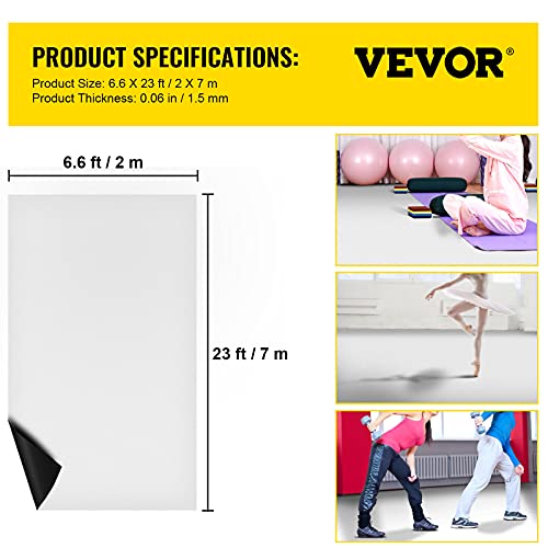 Image of VEVOR Dance Floor 6.6x23ft PVC Vinyl Reversible Black White Marley Mat