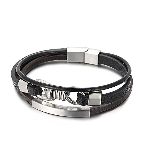 Bracelet 3 Rangs en Cuir KnSam 21.5cm : Fini les Bijoux Fragiles avec l'Acier Inoxydable