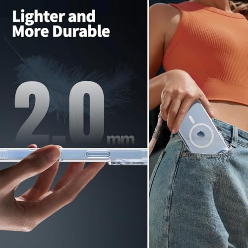 Image of for iPhone Air Case Clear,Magnetic iPhone Air Case with Screen Protector & Camera Protector [Compatible with MagSafe], Shockproof TPU Cover for iPhone 17 Air Phone Cases-Transparent