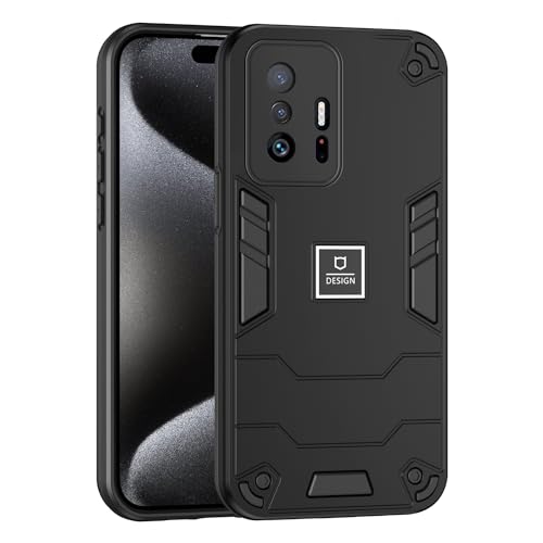 Coque Xiaomi 11T 5G Antichute Noire Robuste Protection Écran Caméra TPU PC 2 en 1