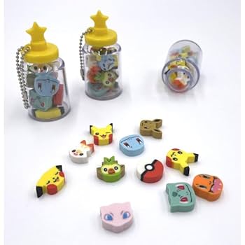 Amazon | ポケットモンスター つめつめ消しゴム（ボトル36本入