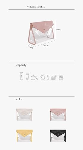 Miniatura 3 de Bolsa de maquillaje estética, pequeña bolsa de cosméticos para mujeres, bolsa de maquillaje de viaje, bolsa de aseo (C-negro)