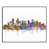 Charlotte Skyline, Charlotte Art Print, Skyline Watercolor Art, Charlotte City Wall Art, Skyline Artwork, Watercolour Charlotte Decor, Charlotte Gift, City Building Skyline, 8x10 inch No Frame
