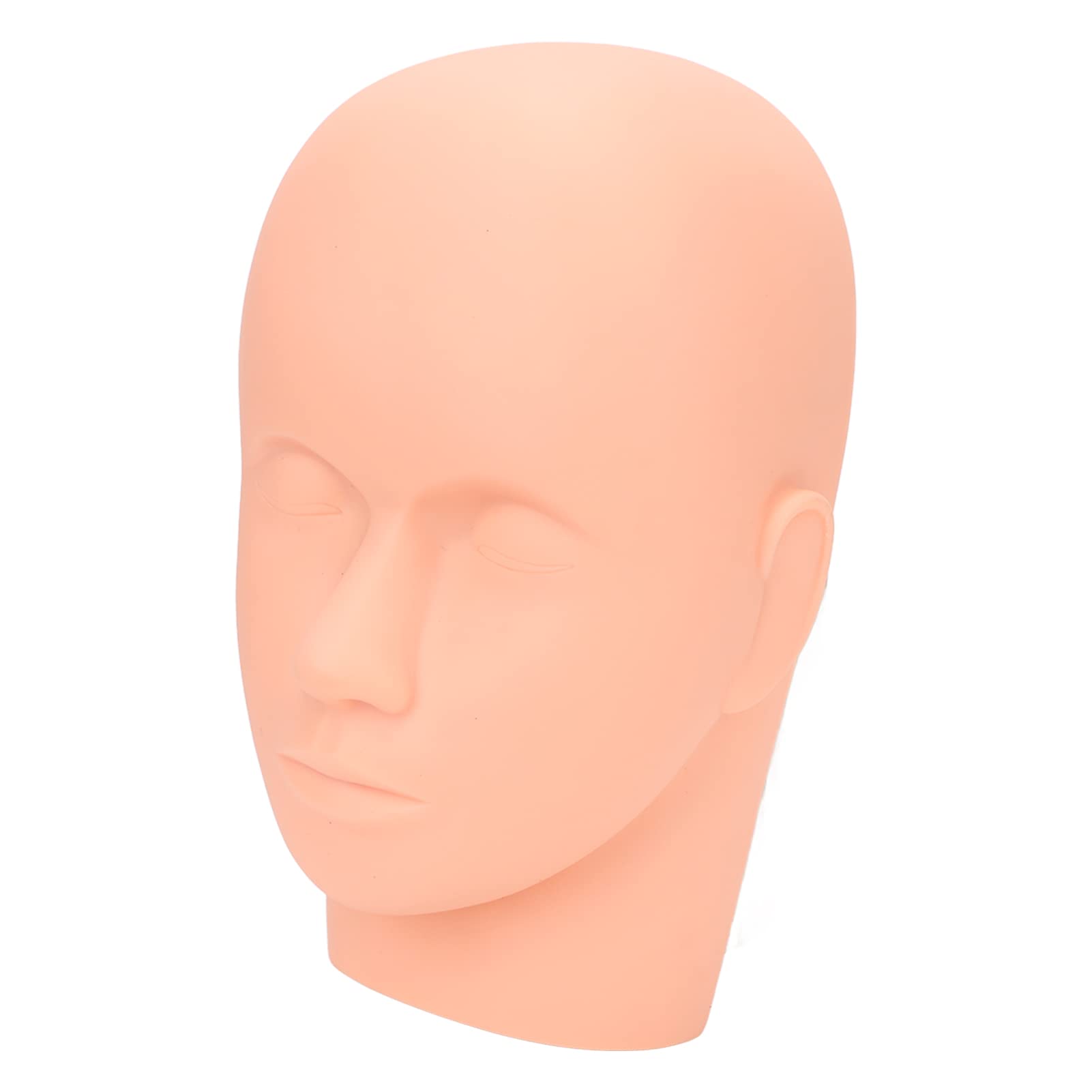 Kosmetologie Puppe Gesicht, Wimpernverlängerung Mannequin Make-up Kopf Wiederverwendbares Make-up Silikon für Massage(Hautfarbe)