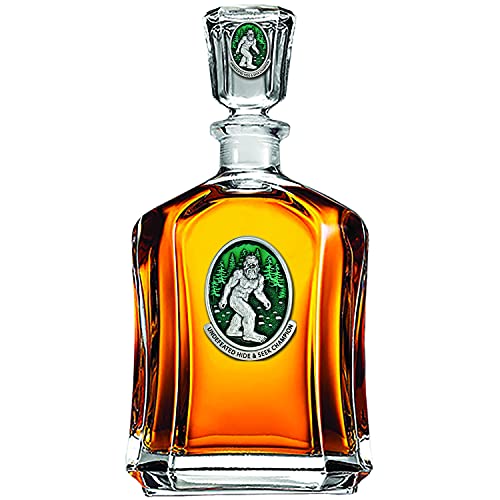 Image of Heritage Pewter Bigfoot Capitol Decanter | 24 OZ Whiskey Decanter for Liquor with Airtight Stopper | Expertly Crafted Pewter Glass