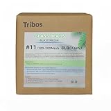 Glass Bead Media for Sandblasting – 8LB Non-Silica Reusable Blasting Abrasive for Rust Removal & Surface Finishing – Multiple Mesh Options (# 11 (120~200Mesh))