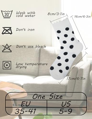 Ruffle Socks for Women Ankle Cute Thin Cotton Polka Dot Novelty Socks 6 Pairs with Gift Box2