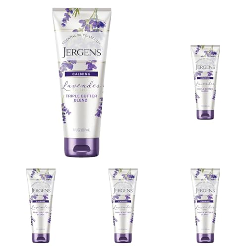 Jergens Lavender Body Butter Hand and Body Lotion, Moisturizer for Women, with Essential Oils for Indulgent Moisturization, 7 Oz