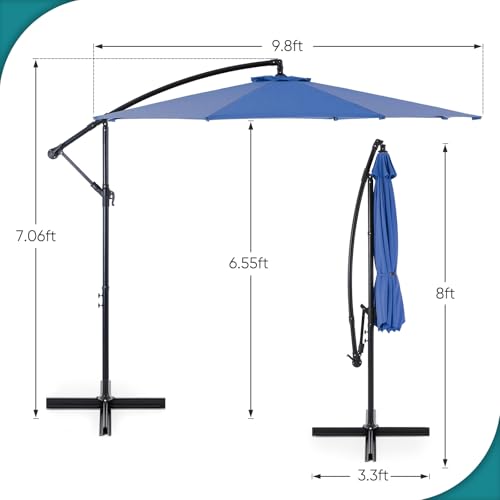 image for OLIXIS 10FT Offset Patio Umbrella, Cantilever Table Umbrellas, Outdoor