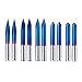 FoxAlien 20/30/45/60/90deg 0.1mm Triangular CNC Router Bits Set, 1/8