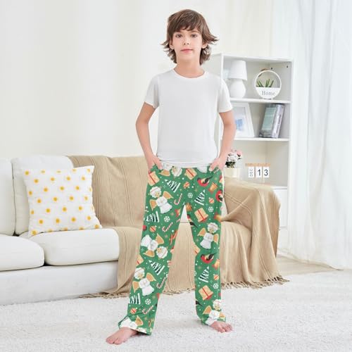 Boys' Pants Christmas Angel Bird Gift Long Bottoms Jogger Pants Elastic Waist Trousers with Pockets S-XL3