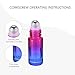 JIUWU 5ml Rose-Blue Gradient Glass Stainless Ball Roller Bottles Essential Oils/Perfume/Aromatherapy/Organic Beauty Vials Container with Silver Cap, Pack of 10