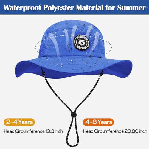 Kids Sun Hat Waterproof Quick-Drying Wide Brim Bucket Hats for Boys Girls Cute Bear Summer Beach Hiking Hats Age 2-84