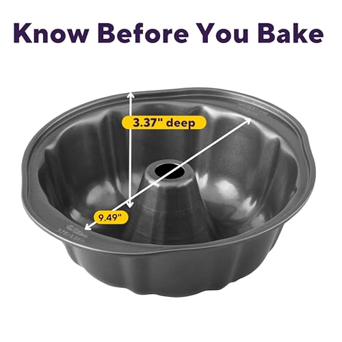 Image of Wilton Gold Non-Stick Fluted Tube Cake Pan - Great for Cakes & Desserts - Cold-Rolled Steel Bakeware - Made without PFAS - Packaging May Vary - 9.49 x 3.37 Inches
